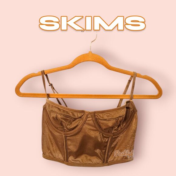 SKIMS Glissenette Cropped Corset Chai Small - Picture 1 of 10